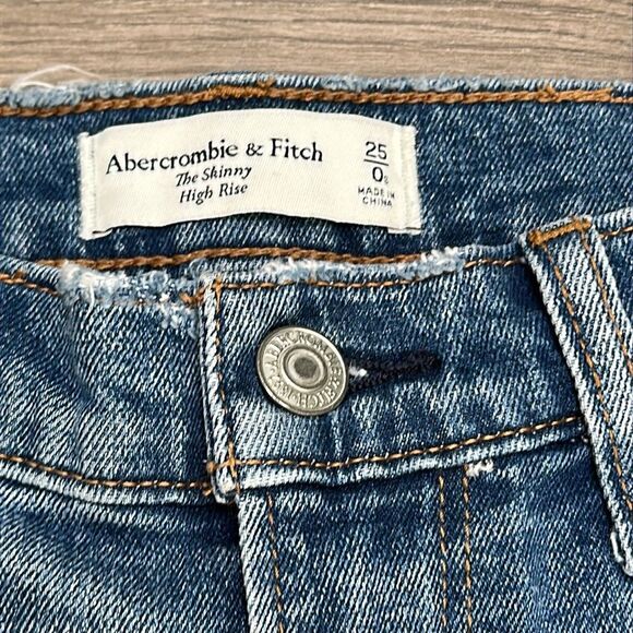 Abercrombie & Fitch The Skinny High Rise Stretch Blue Jeans Size 25 - Picture 12 of 12